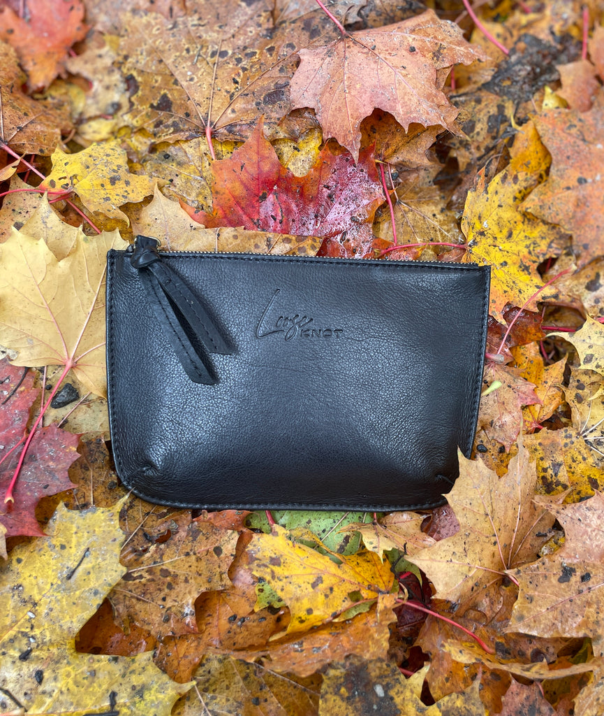 LEATHER POCKET BAG - Black