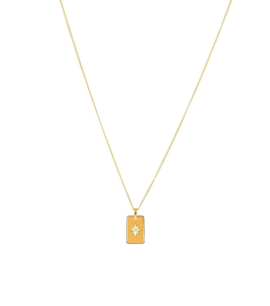 North Star Signet Necklace Gold