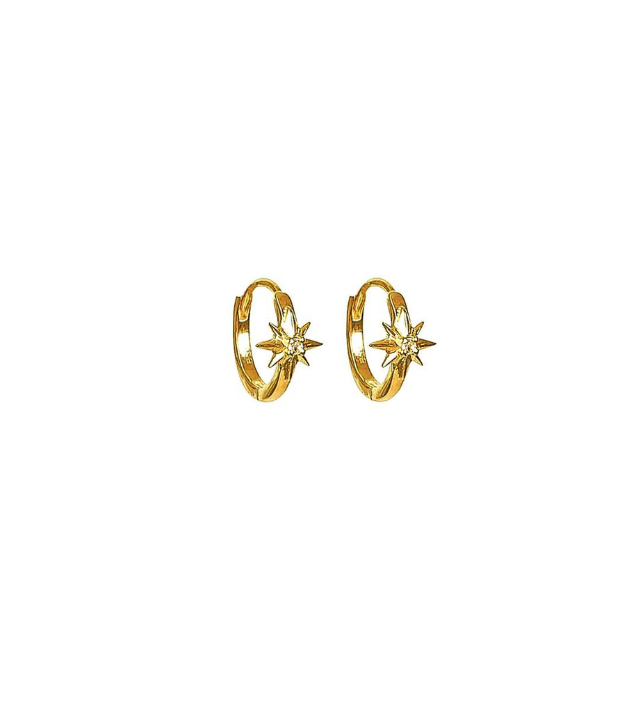 North Star Hoops Earrings Gold