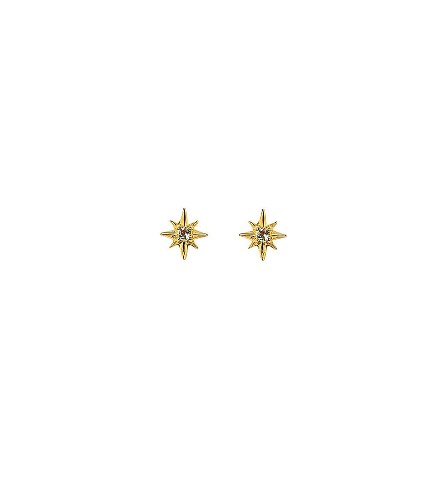 North Star Stud Earrings Gold