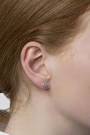 Ladda upp bild till gallerivisning, Sparkle Clover Earrings Silver