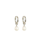 Treasure Pearl Hoops Silver