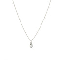 Mini Teardrop Necklace Silver Crystal