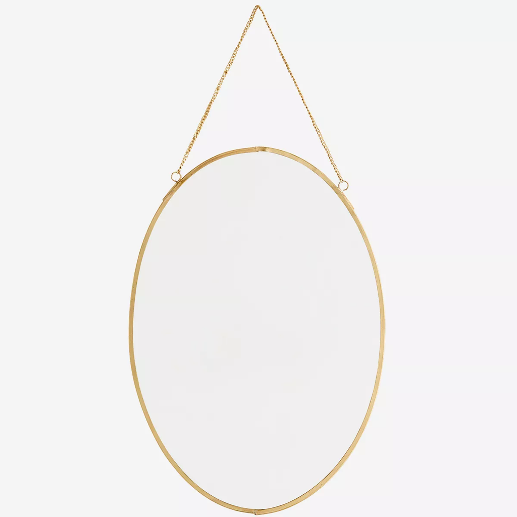 Oval spegel i guld